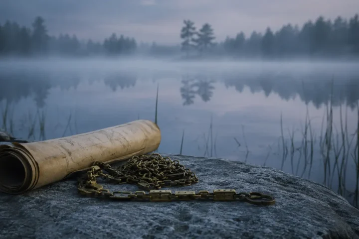 Rive boisée d'un lac des Laurentides au petit matin
