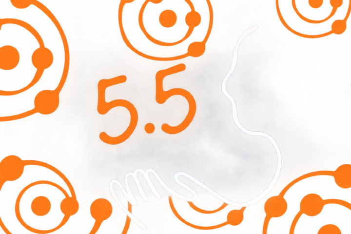 Image de Claude d'Anthropic avec des cercles oranges et le modèle Opus 5.5
